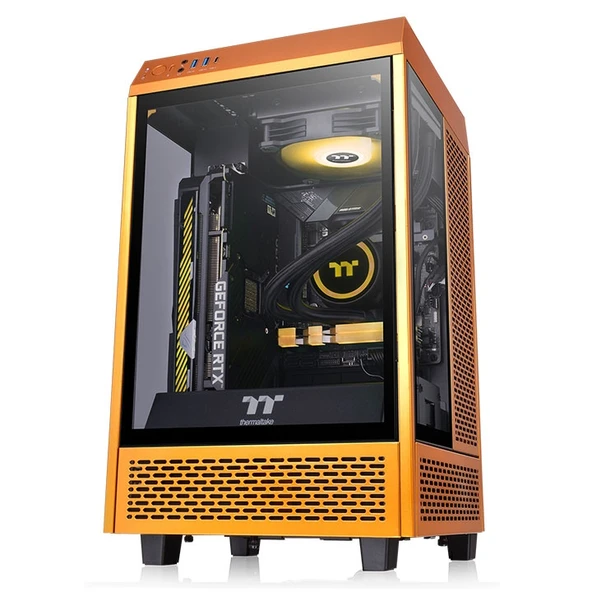THERMALTAKE the tower 100 gold 3 x tempered glass pencereli, mini itx oyuncu kasasi