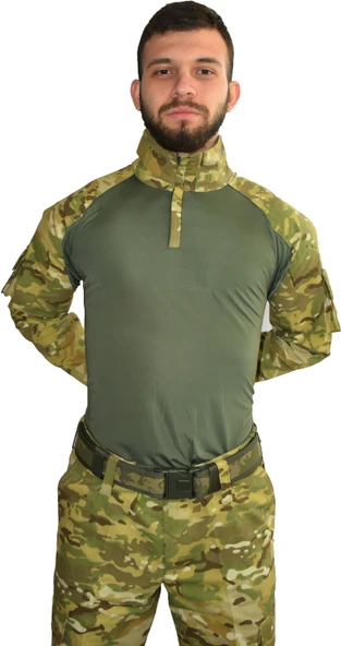 ASKERİ KAMUFLAJ COMBAT TİŞÖRT MULTİCAM HAKİ KOMBAT