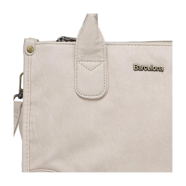 Yıkama Deri Omuz Askılı Kadın Çantası 21K Barcelona 1910 - 2