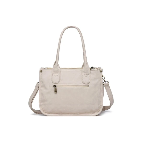 Yıkama Deri Omuz Askılı Kadın Çantası 21K Barcelona 1910 - 3