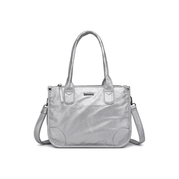 Yıkama Deri Omuz Askılı Kadın Çantası 21K Barcelona 1910