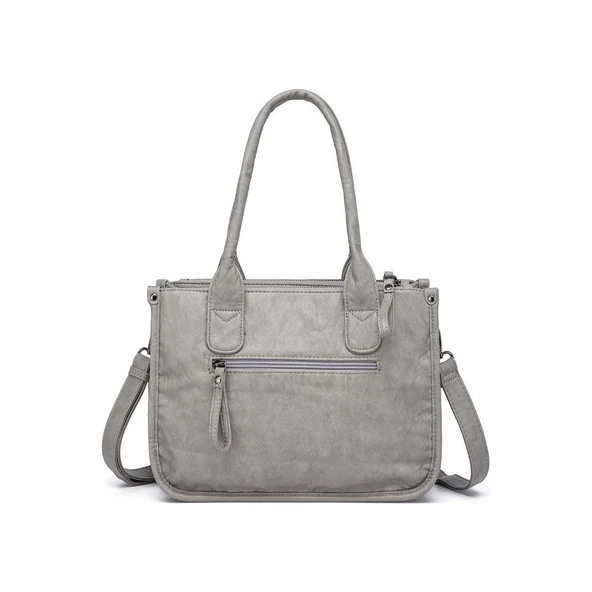 Yıkama Deri Omuz Askılı Kadın Çantası 21K Barcelona 1910 - 3