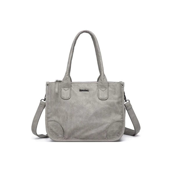 Yıkama Deri Omuz Askılı Kadın Çantası 21K Barcelona 1910