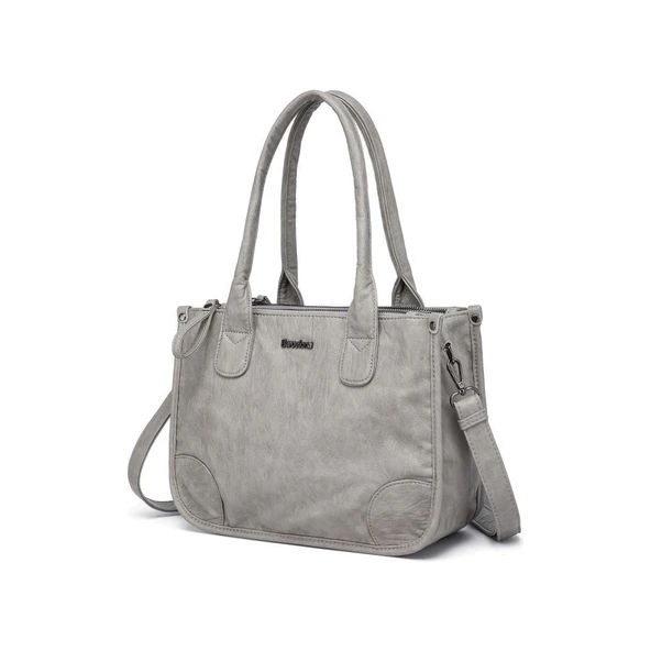 Yıkama Deri Omuz Askılı Kadın Çantası 21K Barcelona 1910 - 4