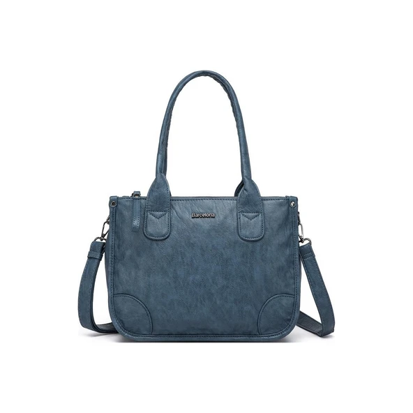 Yıkama Deri Omuz Askılı Kadın Çantası 21K Barcelona 1910 ürün görseli