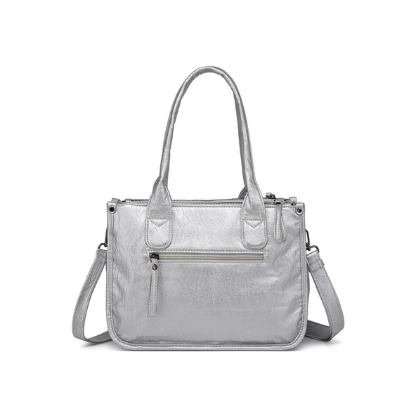 Yıkama Deri Omuz Askılı Kadın Çantası 21K Barcelona 1910 - 3