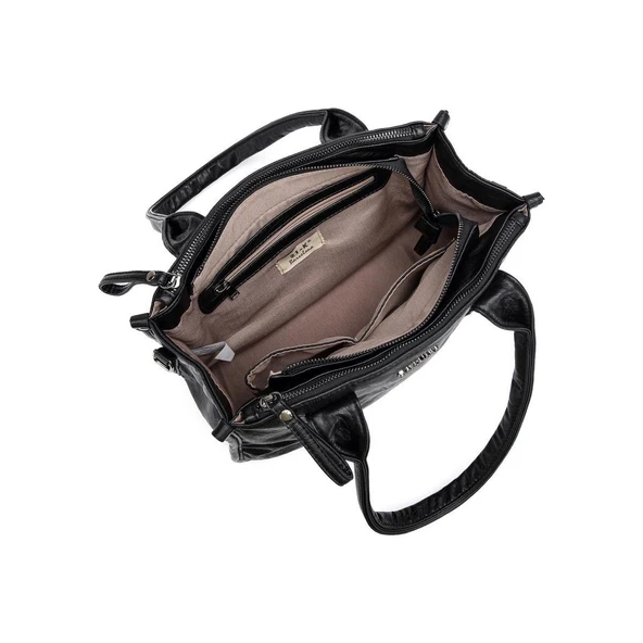 Yıkama Deri Omuz Askılı Kadın Çantası 21K Barcelona 1910 - Resim 4