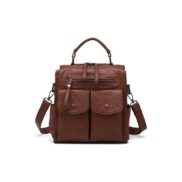 Yıkama Deri Sırt Askılı Kadın Çantası 21K Barcelona 1917 ürün görseli