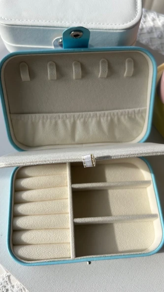 Seyahat boy takı kutusu beyaz renk - 5