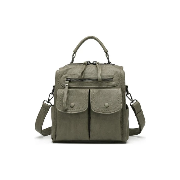 Yıkama Deri Sırt Askılı Kadın Çantası 21K Barcelona 1917 ürün görseli