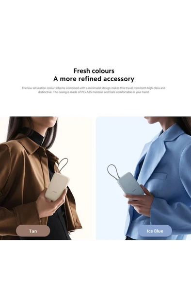 Xiaomi Power Bank 10000mAh Krem Entegre Kablo USB ve USB-C Portu 22.5W BHR9072GL - 5