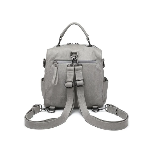 Yıkama Deri Sırt Askılı Kadın Çantası 21K Barcelona 1917 - Resim 3