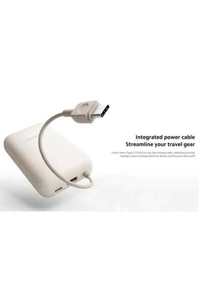 Xiaomi Power Bank 10000mAh Krem Entegre Kablo USB ve USB-C Portu 22.5W BHR9072GL - 6