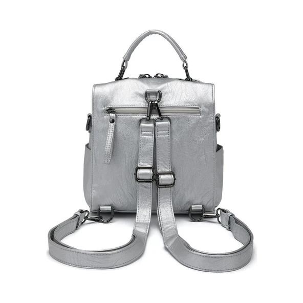 Yıkama Deri Sırt Askılı Kadın Çantası 21K Barcelona 1917 - 3