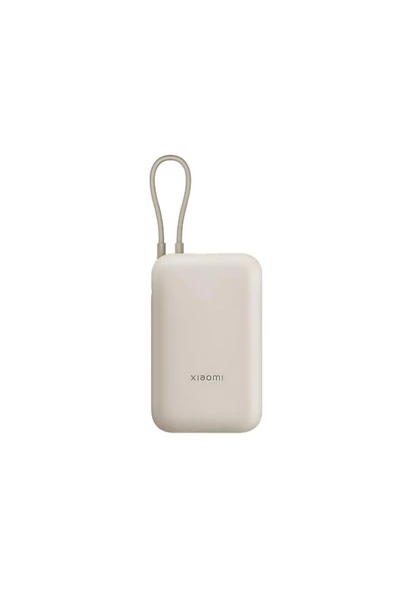 Xiaomi Power Bank 10000mAh Krem Entegre Kablo USB ve USB-C Portu 22.5W BHR9072GL