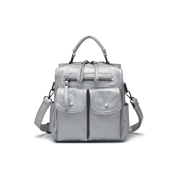 Yıkama Deri Sırt Askılı Kadın Çantası 21K Barcelona 1917