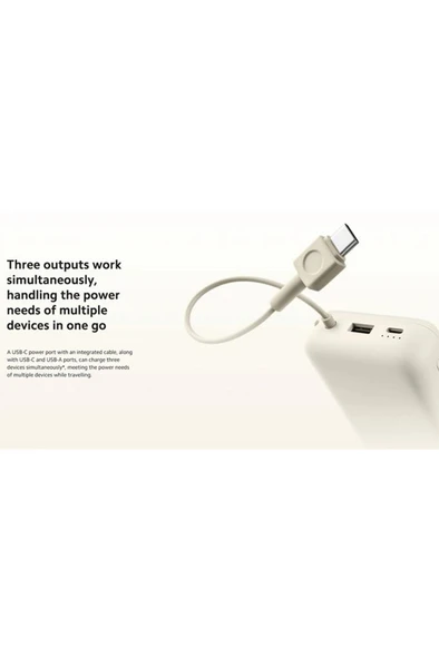 Xiaomi 33W 20.000Mah Mavi Powerbank USB ve USB-C Portu ve USB-C Entegre Kablo BHR8851GL - 8