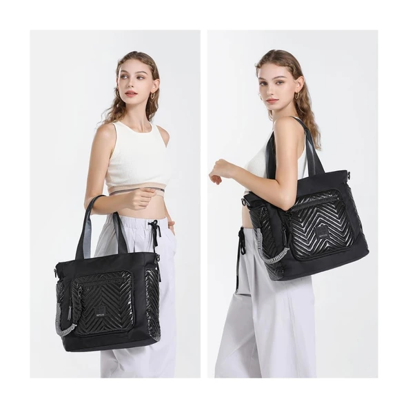 Parlak Kumaş Çapraz Askılı Kadın Omuz Çantası 3246 - Resim 4