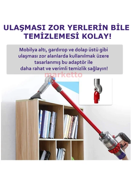 Dyson Dik Süpürge Uyumlu Mobilya Altı Adaptörü V7/V8/V10/V11/V15 - 4