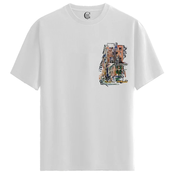 Urban Vibes - %100 Pamuklu Erkek Beyaz Tişört - Premium Quality