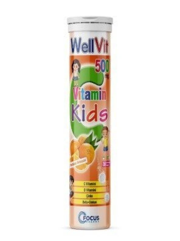 Wellvit Vitamin Kids 500mg 20 Efervesan Tablet