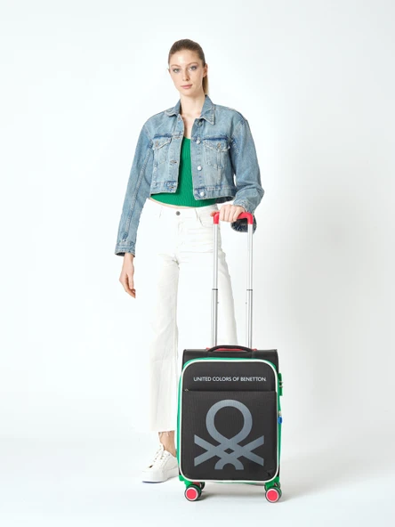 Benetton Kabin Boy Kumaş Valiz Siyah Bnt2200 - 5