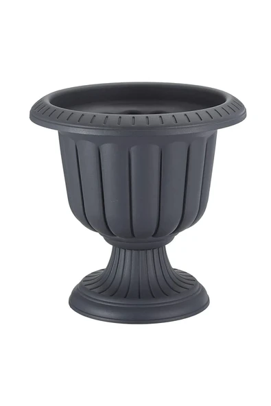 6 Litre Nergiz Plastik Saksı No0 30cm Antrasit Gri Saksı - 4
