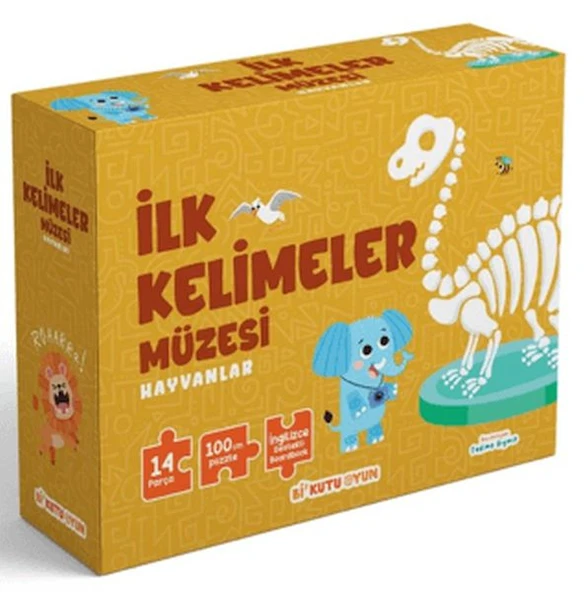 İlk Kelimeler Müzesi - Hayvanlar (İngilizce Destekli Kitap ve Yapboz Seti)