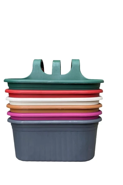 Askılı Balkon Saksısı 6,5 Litre 3 Adet karma Renk Gönderilecektir