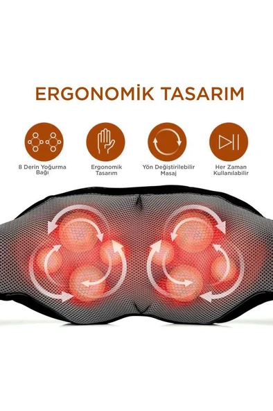 Torima QY-666 Siyah Ovmalı Isıtmalı Boyun Sırt Bel Omuz Bacak Masaj Yastığı Masaj Aleti - 2