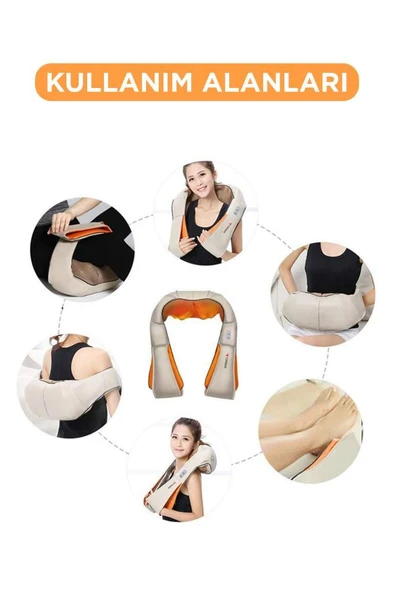 Torima QY-666 Siyah Ovmalı Isıtmalı Boyun Sırt Bel Omuz Bacak Masaj Yastığı Masaj Aleti - 7