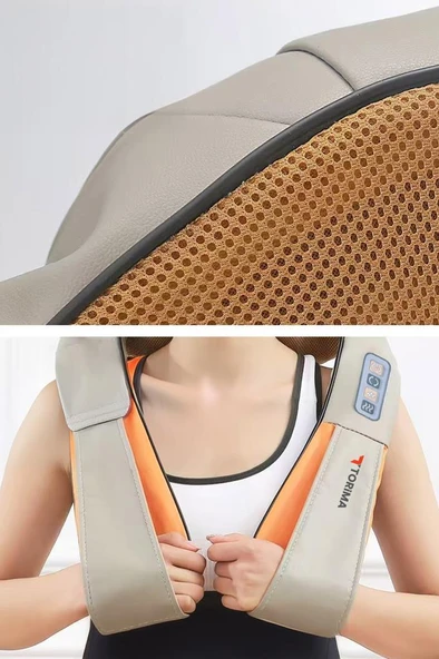 Torima QY-666 Siyah Ovmalı Isıtmalı Boyun Sırt Bel Omuz Bacak Masaj Yastığı Masaj Aleti - 6