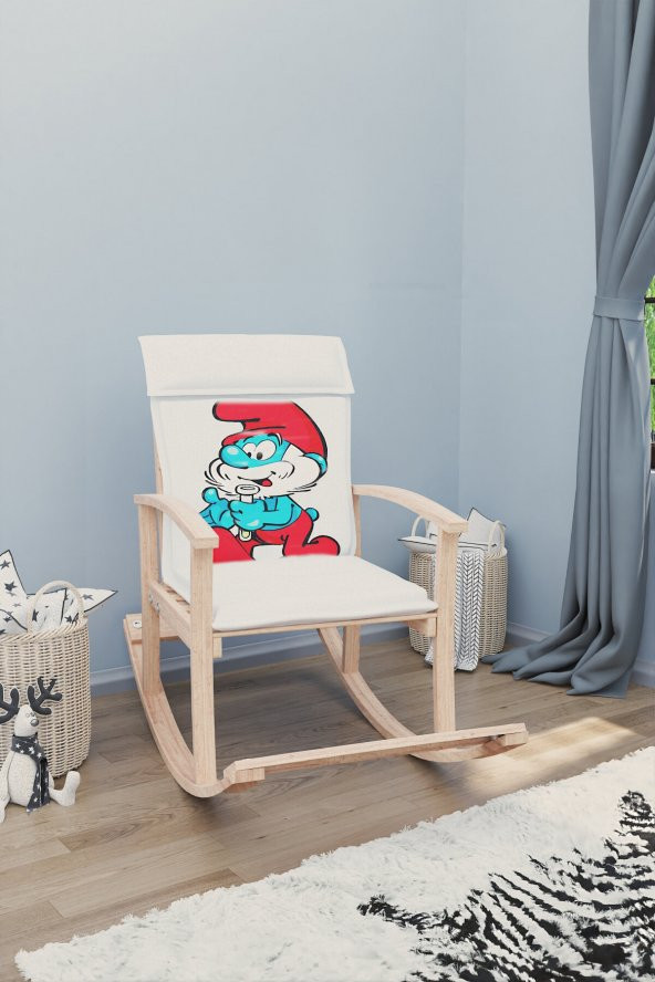 Mobildeco Pinokyo Ahşap Çocuk Sallanan Sandalye Koltuğu Şirin Ba