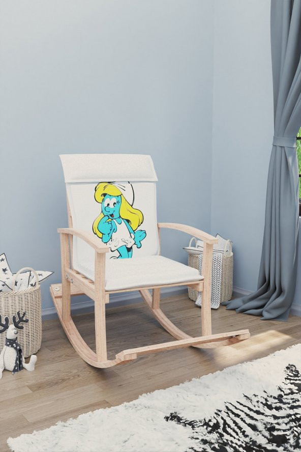 Mobildeco Pinokyo Ahşap Çocuk Sallanan Sandalye Koltuğu Şirine (D