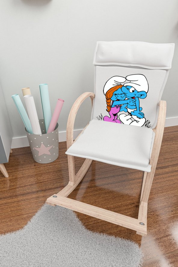 Mobildeco Şirin Ahşap Sallanan Sandalye Dinlenme Koltuğu Sarılan