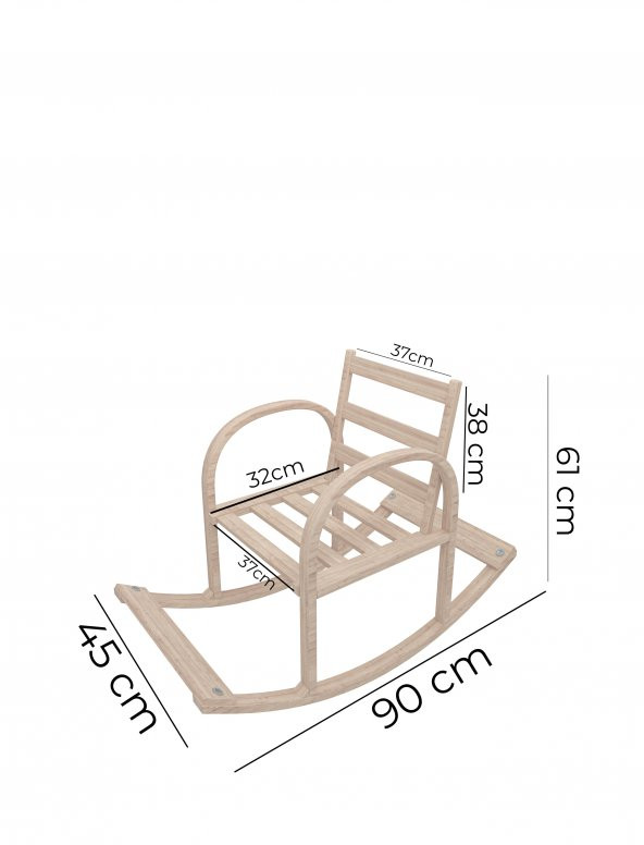 Mobildeco Şirin Ahşap Sallanan Sandalye Dinlenme Koltuğu Pembe ( - 2