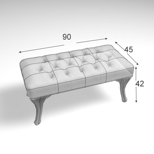 Mobildeco Kapitoneli Ayak Ucu Kapı Önü Antre Bench Puf Bej - 2