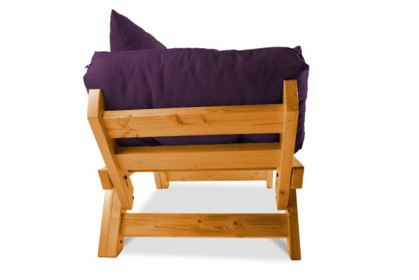 Mobildeco Kombin Wood Ahşap İki Kişilik Kanepe (Ceviz/Mürdüm) - 5