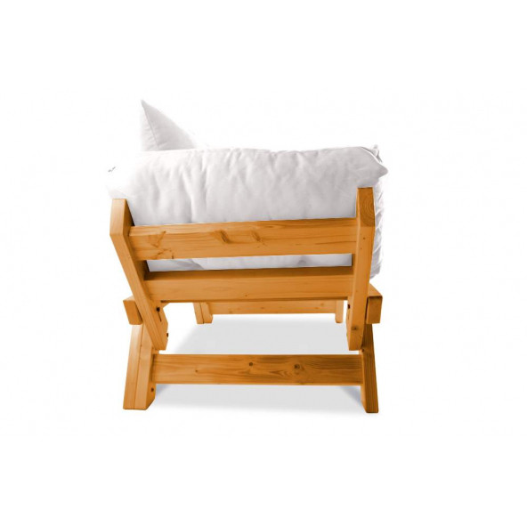 Mobildeco Kombin Wood Ahşap İki Kişilik Kanepe (Ceviz/Krem) - 4