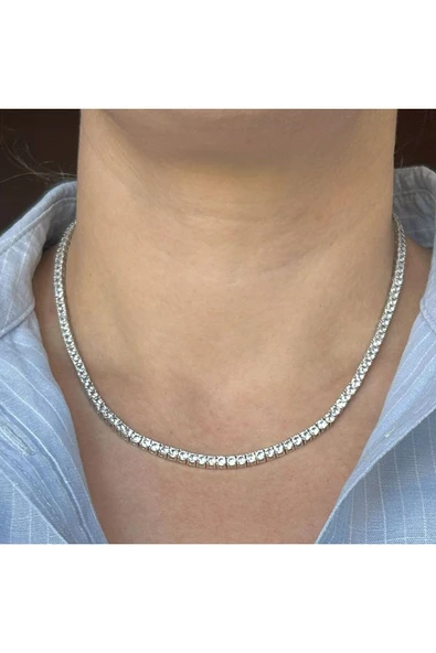 Taşlı Su Yolu Kolye 4mm