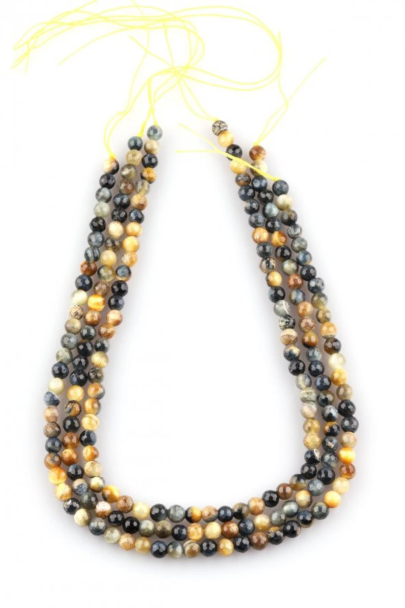 Alaca Kaplan Gözü Doğal Taş Dizi 6 mm Fasetli Küre Kesim ürün görseli