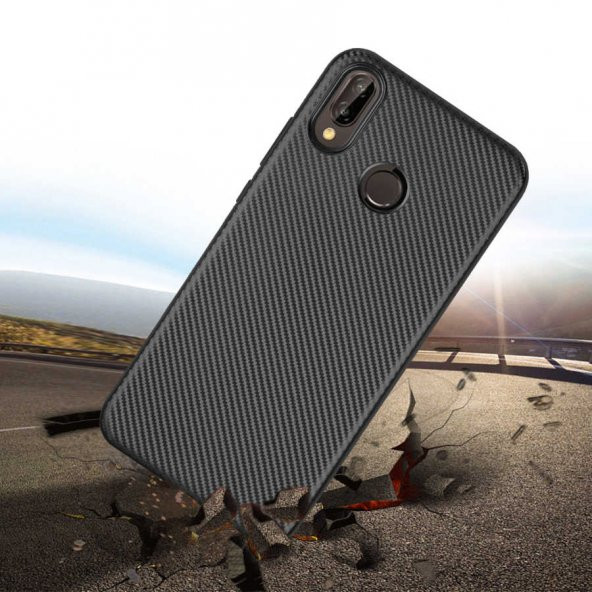 Huawei P20 Lite Kılıf Zore i-zore Karbon Silikon - 5