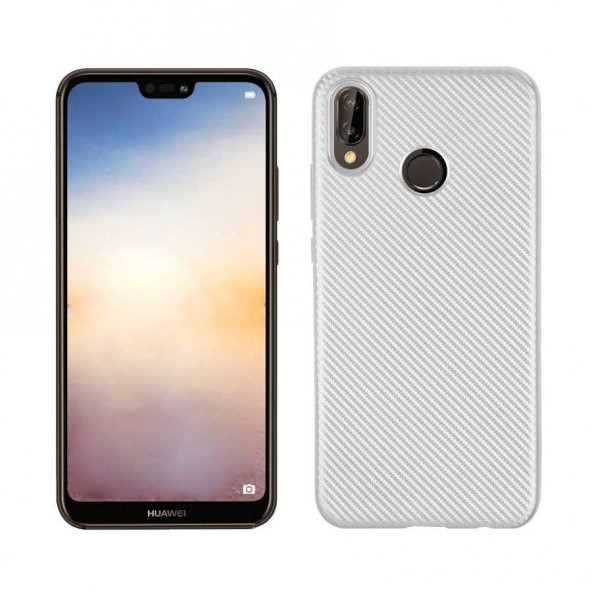 Huawei P20 Lite Kılıf Zore i-zore Karbon Silikon - 12