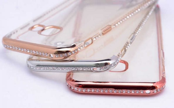 Galaxy A5 2016 Kılıf Zore Kenarı Tek Sıra Taşlı Silikon - 2