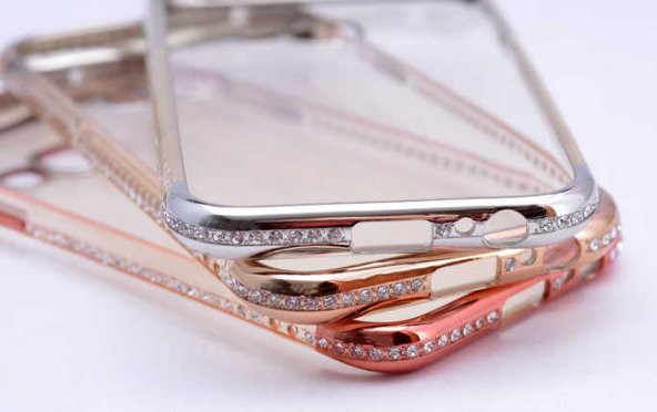 Galaxy A5 2016 Kılıf Zore Kenarı Tek Sıra Taşlı Silikon - 3