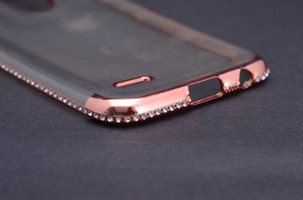 LG K10 2017 Kılıf Zore Kenarı Tek Sıra Taşlı Silikon - 3