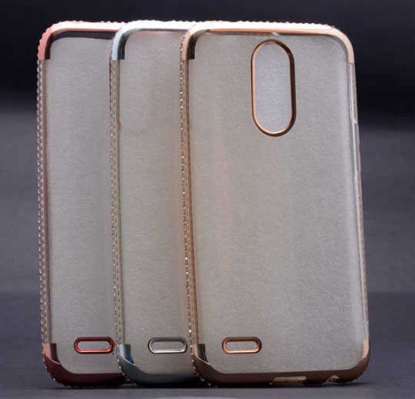 LG K10 2017 Kılıf Zore Kenarı Tek Sıra Taşlı Silikon - 4