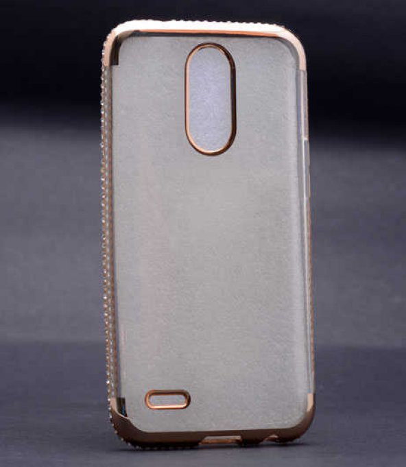 LG K10 2017 Kılıf Zore Kenarı Tek Sıra Taşlı Silikon - 5