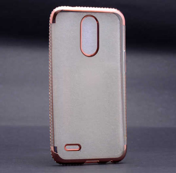 LG K10 2017 Kılıf Zore Kenarı Tek Sıra Taşlı Silikon - 6