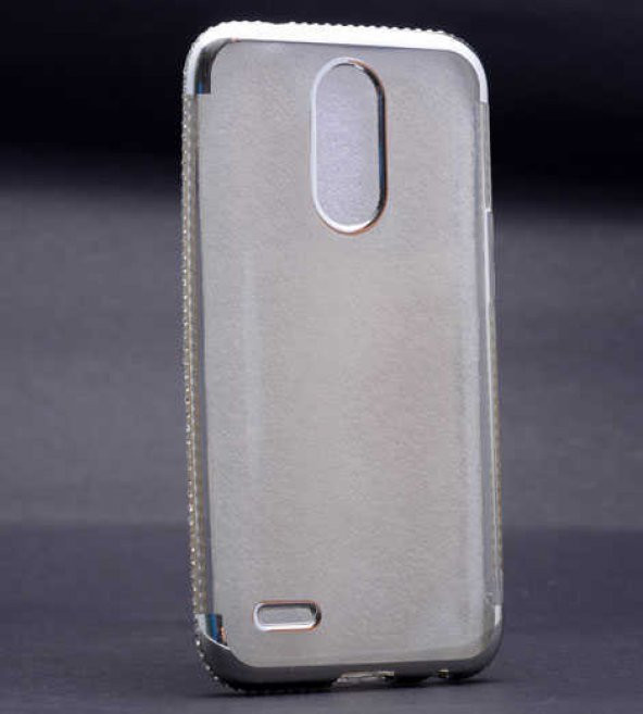 LG K10 2017 Kılıf Zore Kenarı Tek Sıra Taşlı Silikon - 7